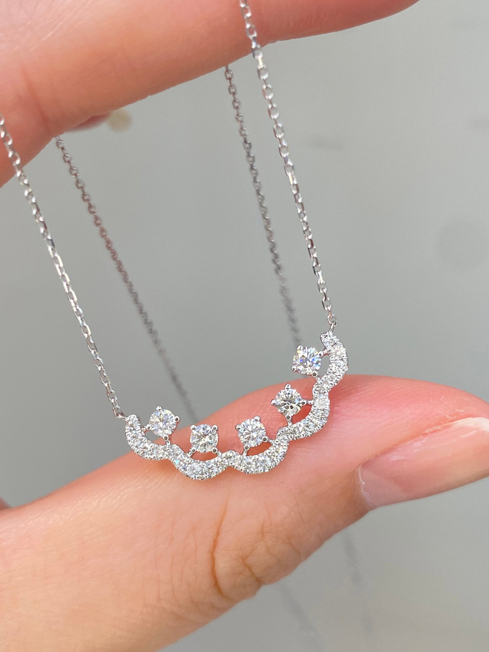14k Gold 0.5 Ct Natural H Diamond Necklace - 7