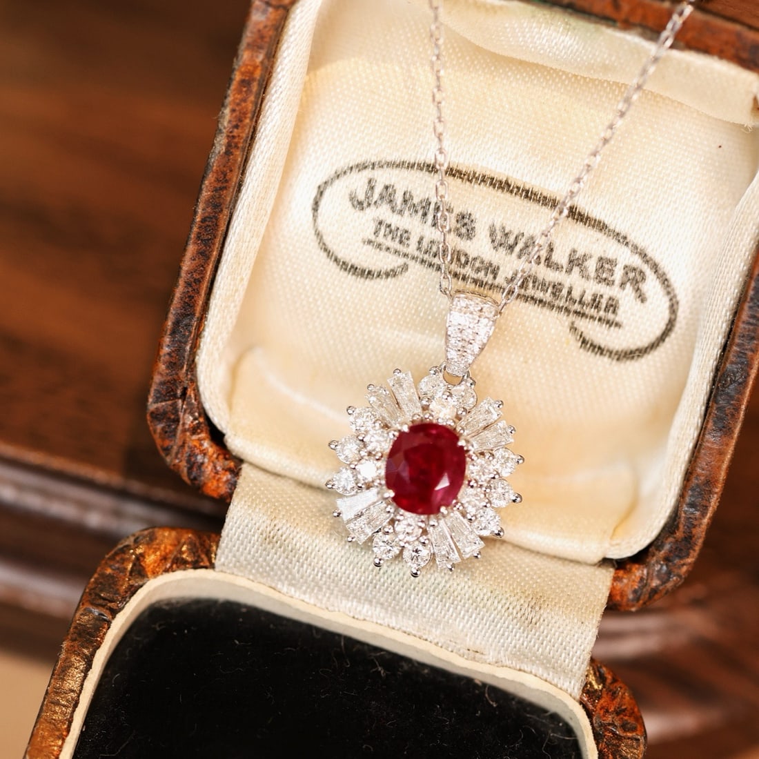 14k Gold 1.56 Ctw Natural Ruby & Diamond Pendant( Without Chain ) - 3