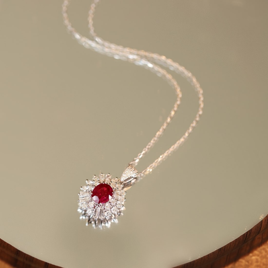 14k Gold 1.56 Ctw Natural Ruby & Diamond Pendant( Without Chain ) - 6
