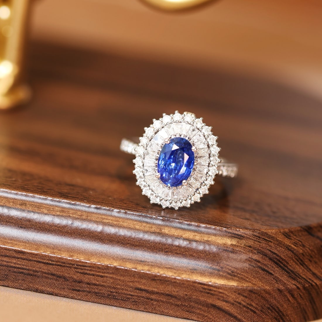 14k Gold 2.85 Ctw Natural Sapphire & Diamond Ring/pendant( Without Chain ): Ref:231166413 // gold content:14k gold // ring size:7. 25us // // main gemstone:sapphire // shape:oval // carat weight:1. 70ct // color:royal blue // treatment:natural // // adjacent gemstone 2 :