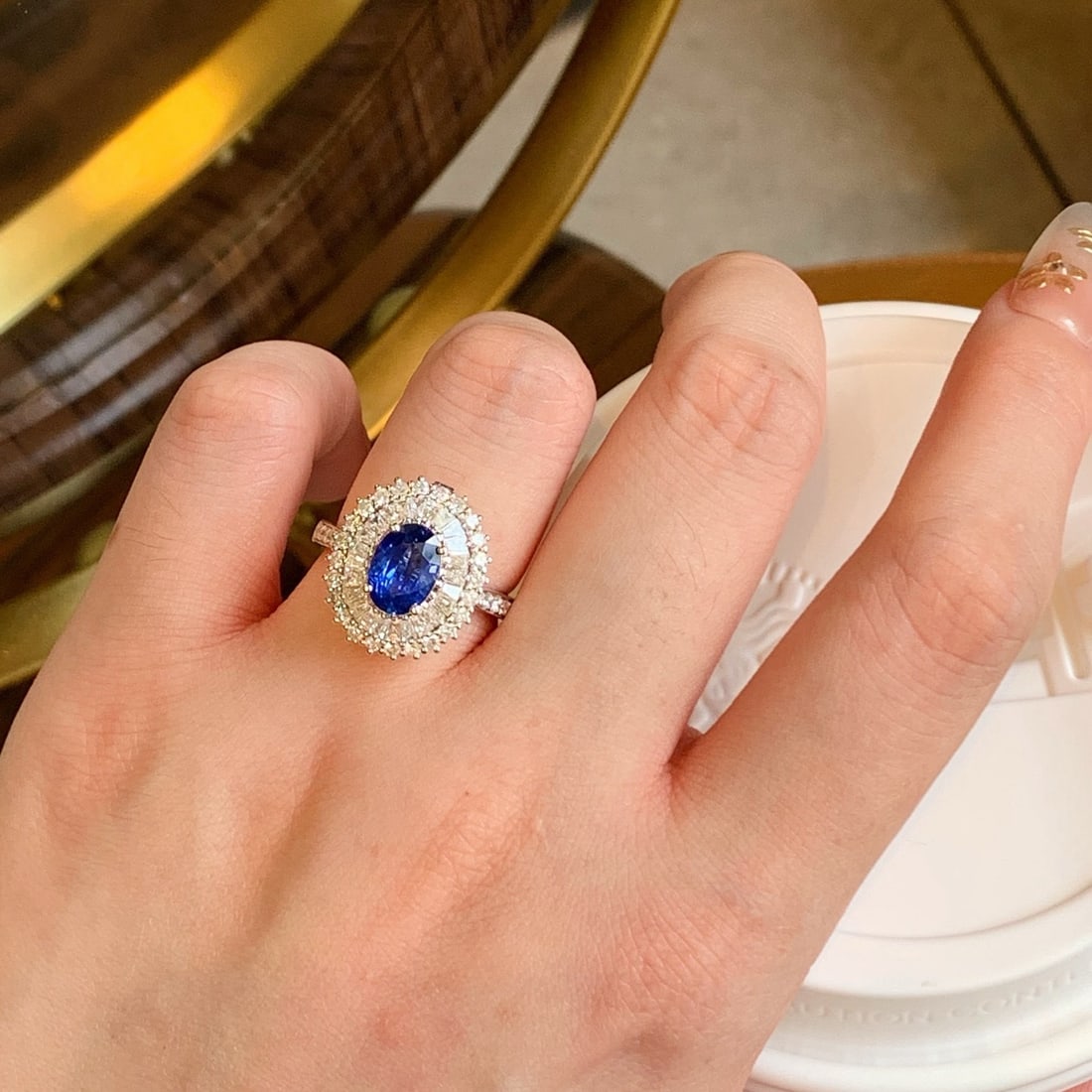 14k Gold 2.85 Ctw Natural Sapphire & Diamond Ring/pendant( Without Chain ) - 6