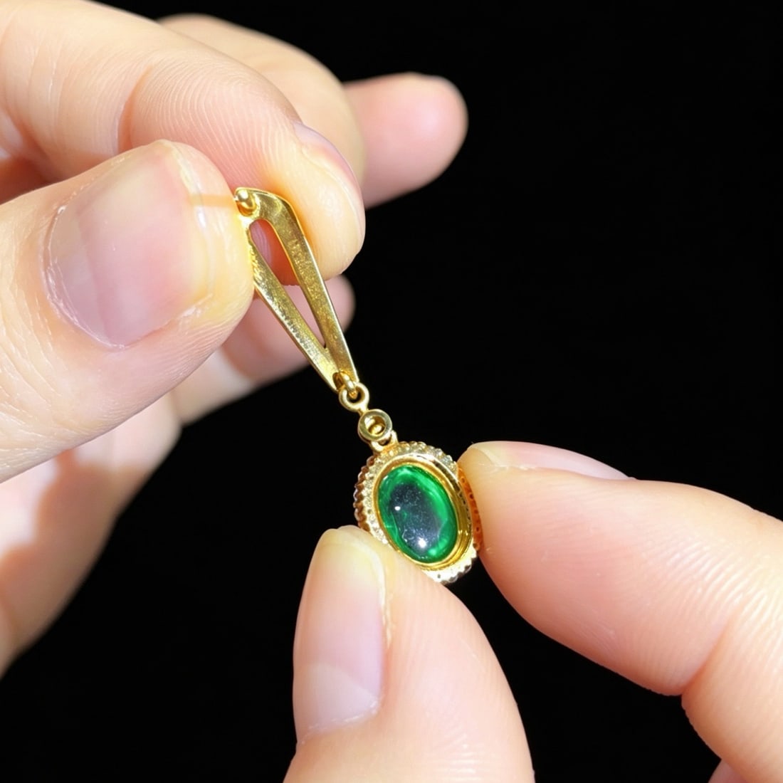 14k Gold 2.89 Ctw Natural Emerald & Diamond Earrings - 5