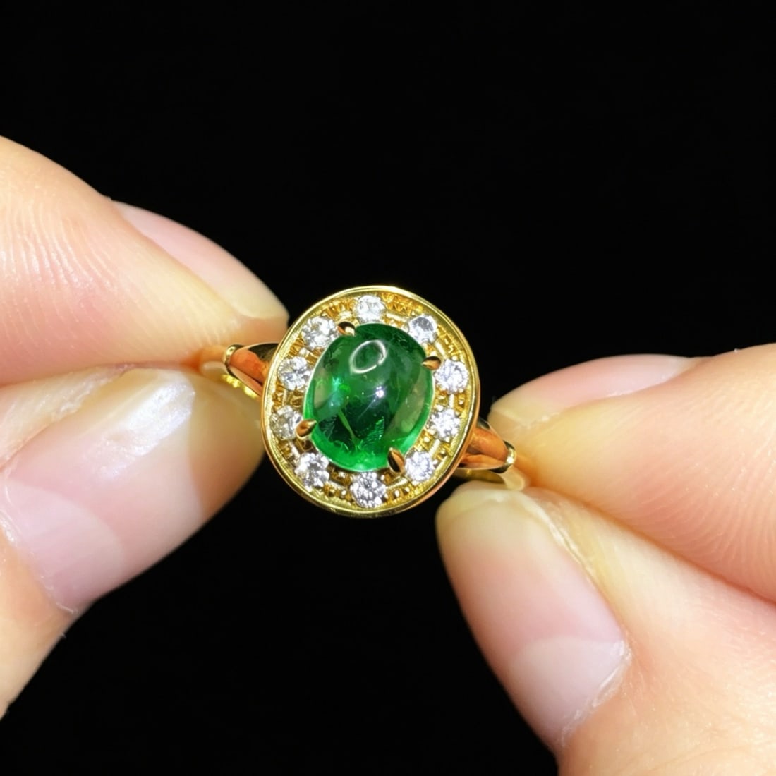 14k Gold 1.56 Ctw Natural Emerald & Diamond Ring - 3