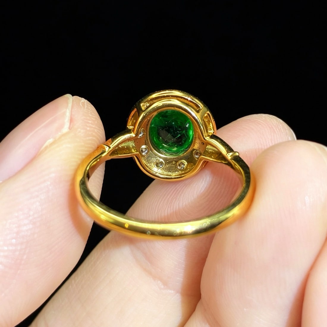 14k Gold 1.56 Ctw Natural Emerald & Diamond Ring - 5