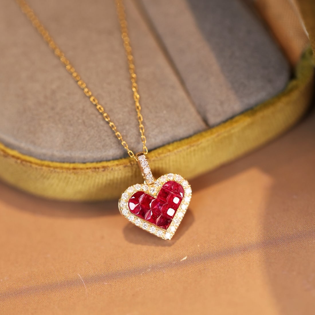 14k Gold 0.97 Ctw Natural Ruby & Diamond Pendant( Without Chain ) - 6