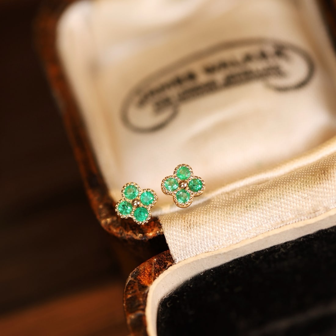 14k Gold 0.13 Ct Natural Emerald Earrings - 6