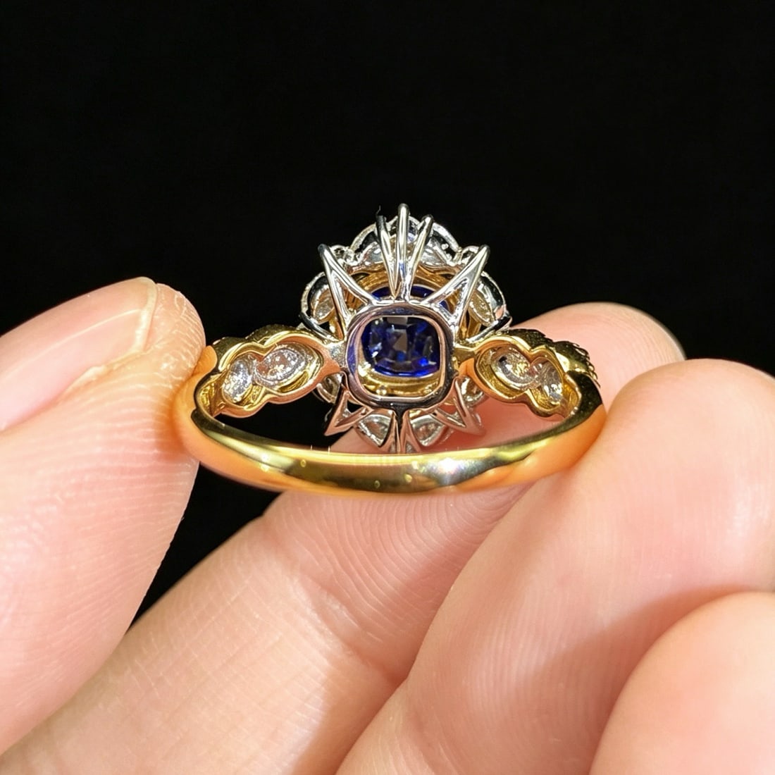14k Gold 1.38 Ctw Natural Sapphire & Diamond Ring - 5