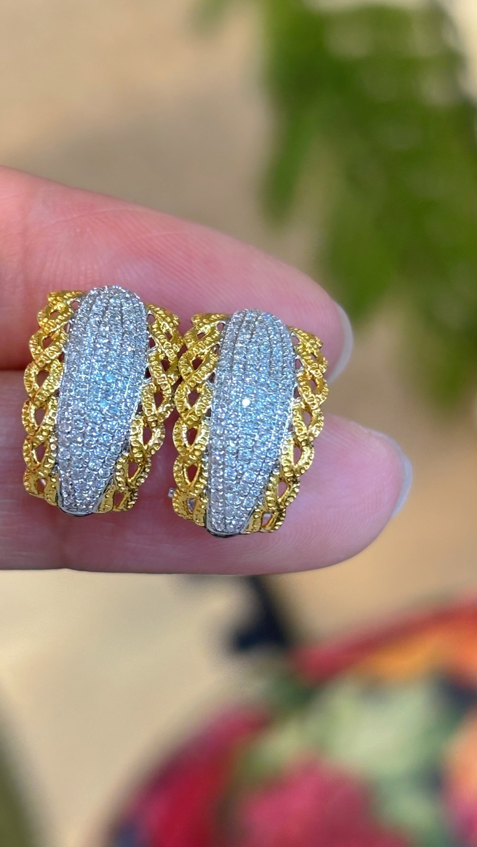 14k Gold 0.65 Ct Natural H Diamond Earrings - 4