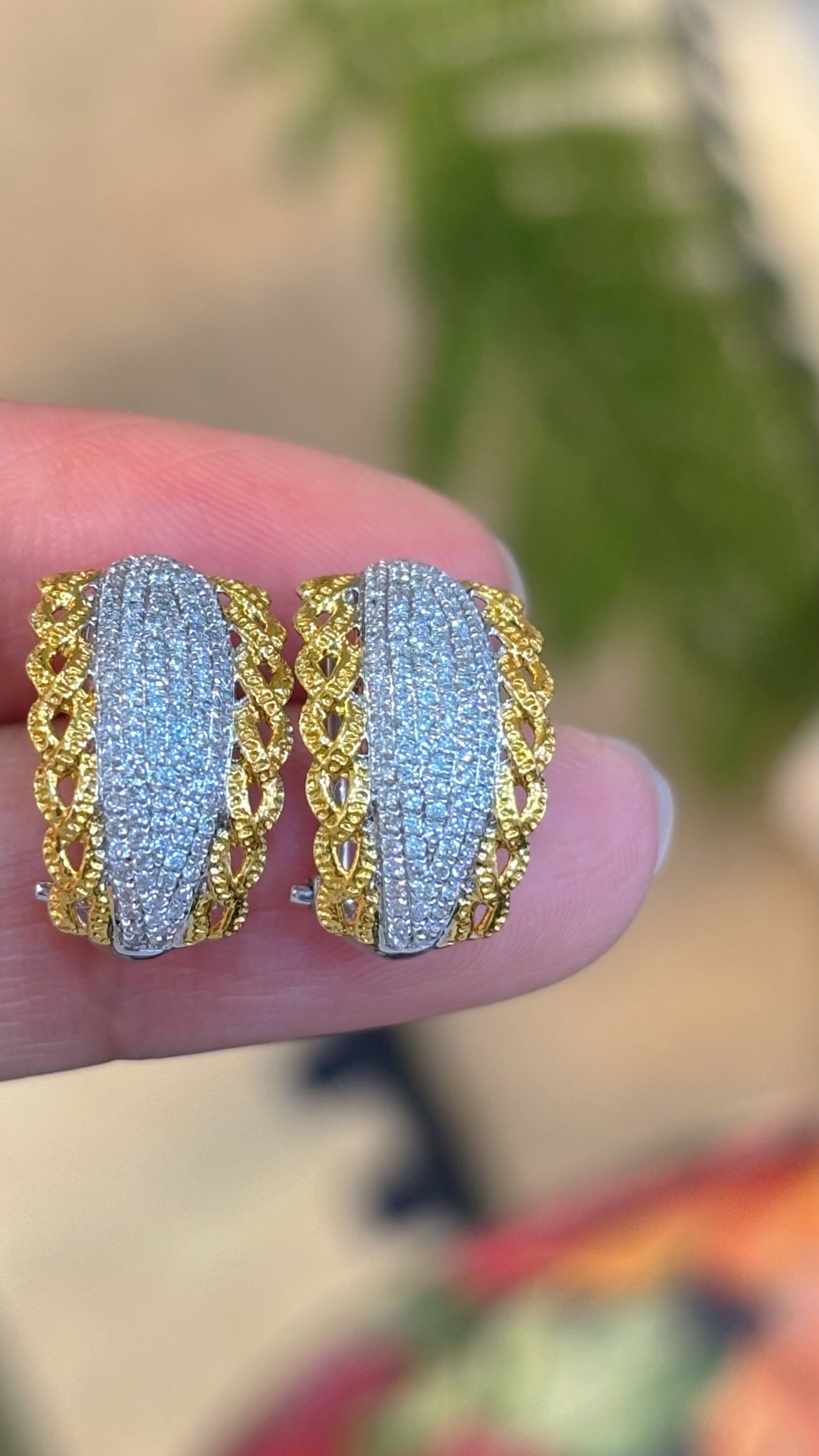 14k Gold 0.65 Ct Natural H Diamond Earrings - 5