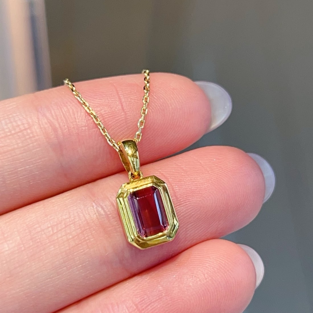 14k Gold 1.02 Ct Natural Tourmaline Pendant( Without Chain ) - 2