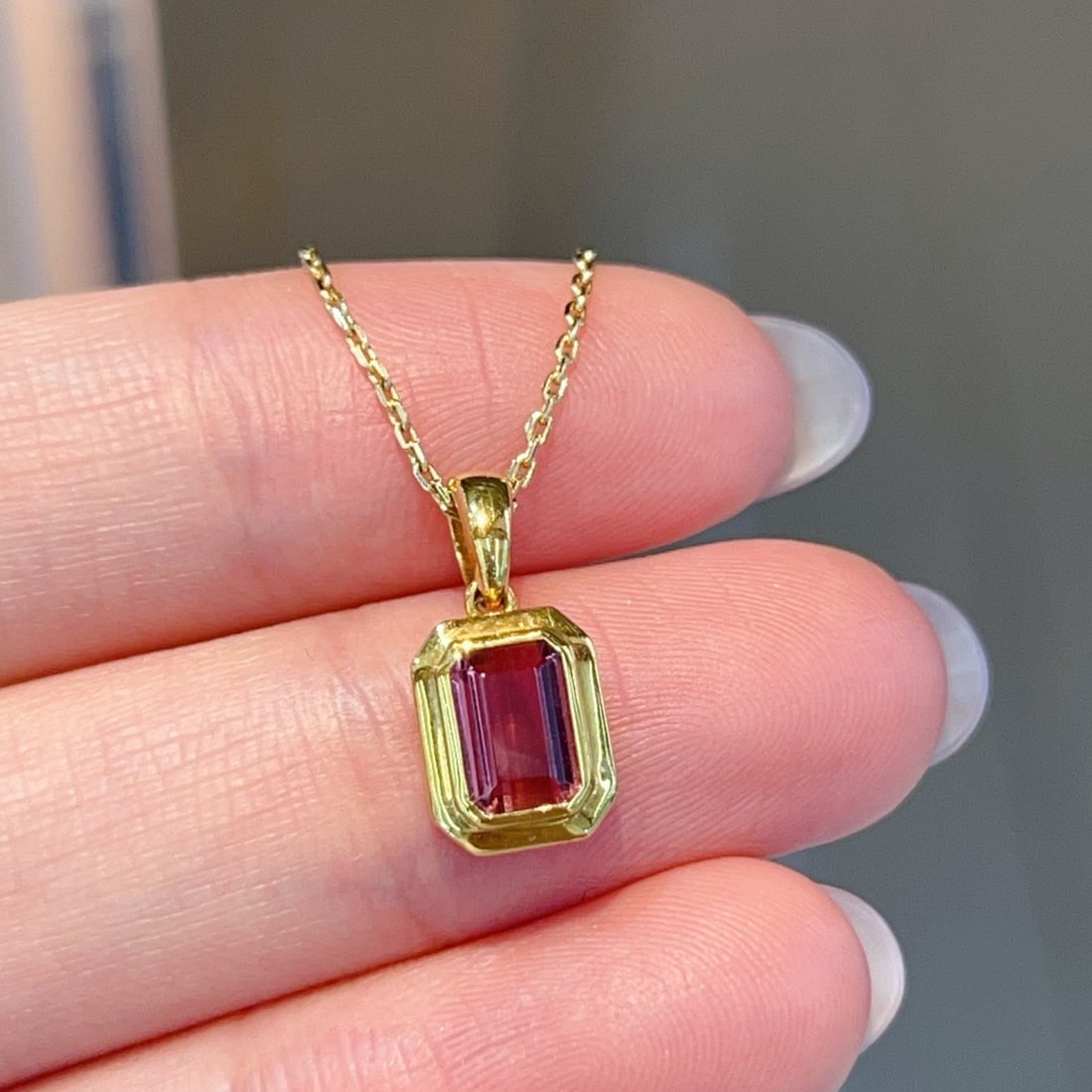14k Gold 1.02 Ct Natural Tourmaline Pendant( Without Chain ) - 3