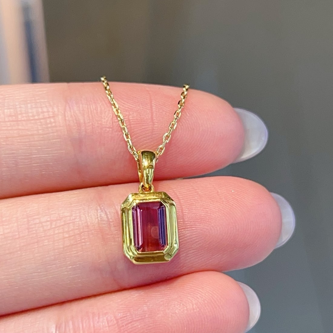 14k Gold 1.02 Ct Natural Tourmaline Pendant( Without Chain ) - 4
