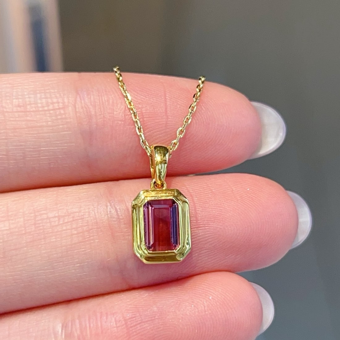 14k Gold 1.02 Ct Natural Tourmaline Pendant( Without Chain ) - 5