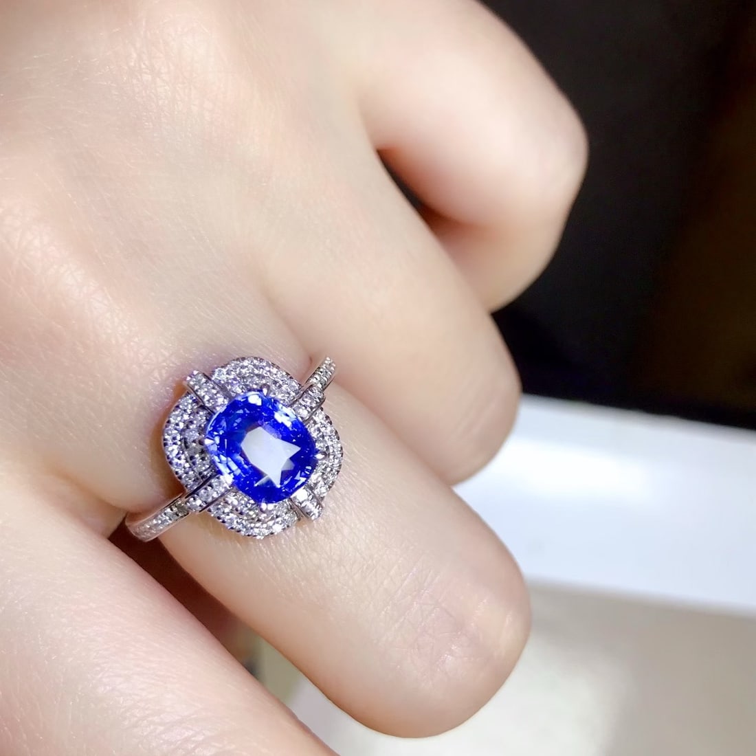 14k Gold 2.12 Ctw Natural Sapphire & Diamond Ring - 5
