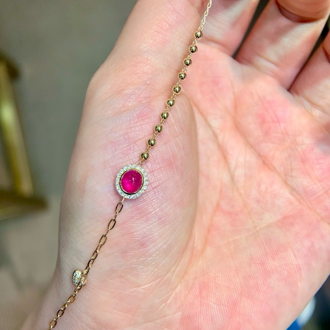 14k Gold 0.91 Ctw Natural Ruby & Diamond Bracelet - 3