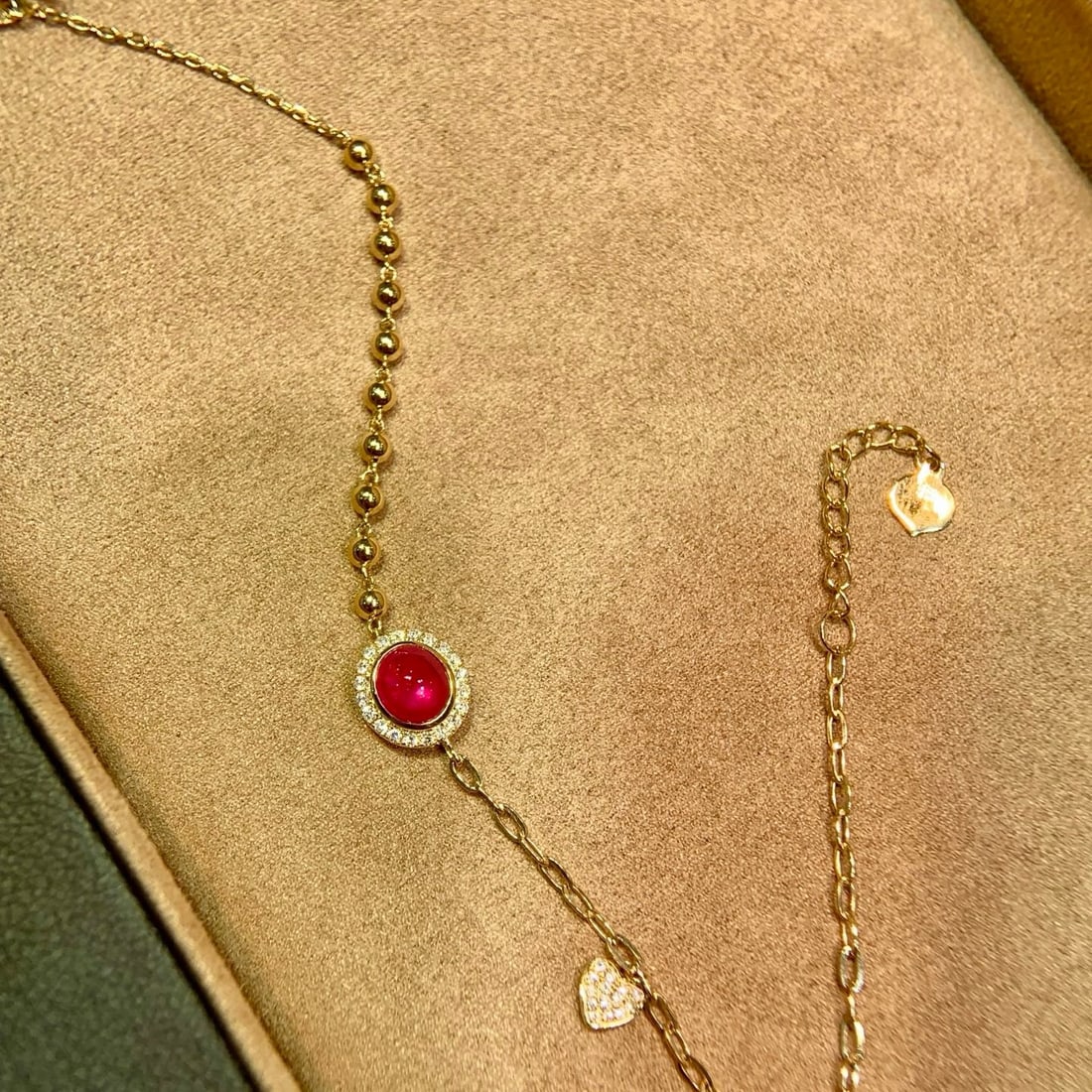 14k Gold 0.91 Ctw Natural Ruby & Diamond Bracelet - 5