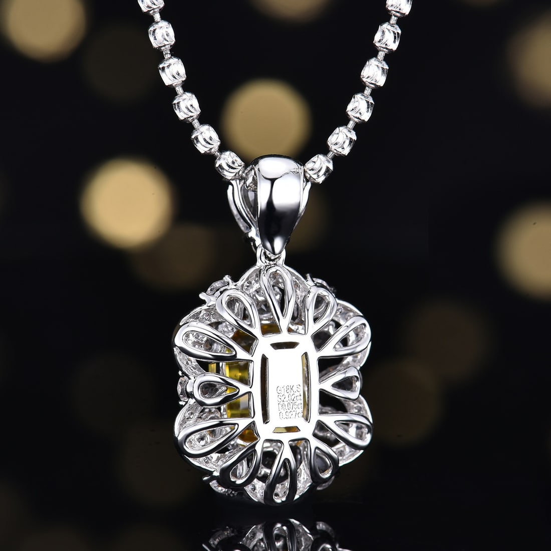 14k Gold 2.09 Ctw Natural Sapphire & Diamond Pendant( Without Chain ) - 2