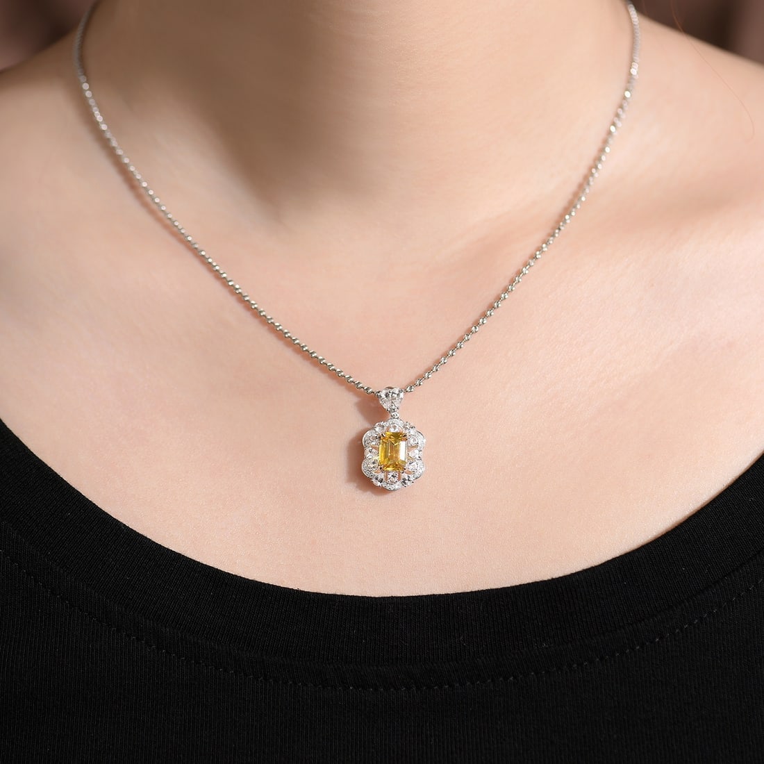 14k Gold 2.09 Ctw Natural Sapphire & Diamond Pendant( Without Chain ) - 7