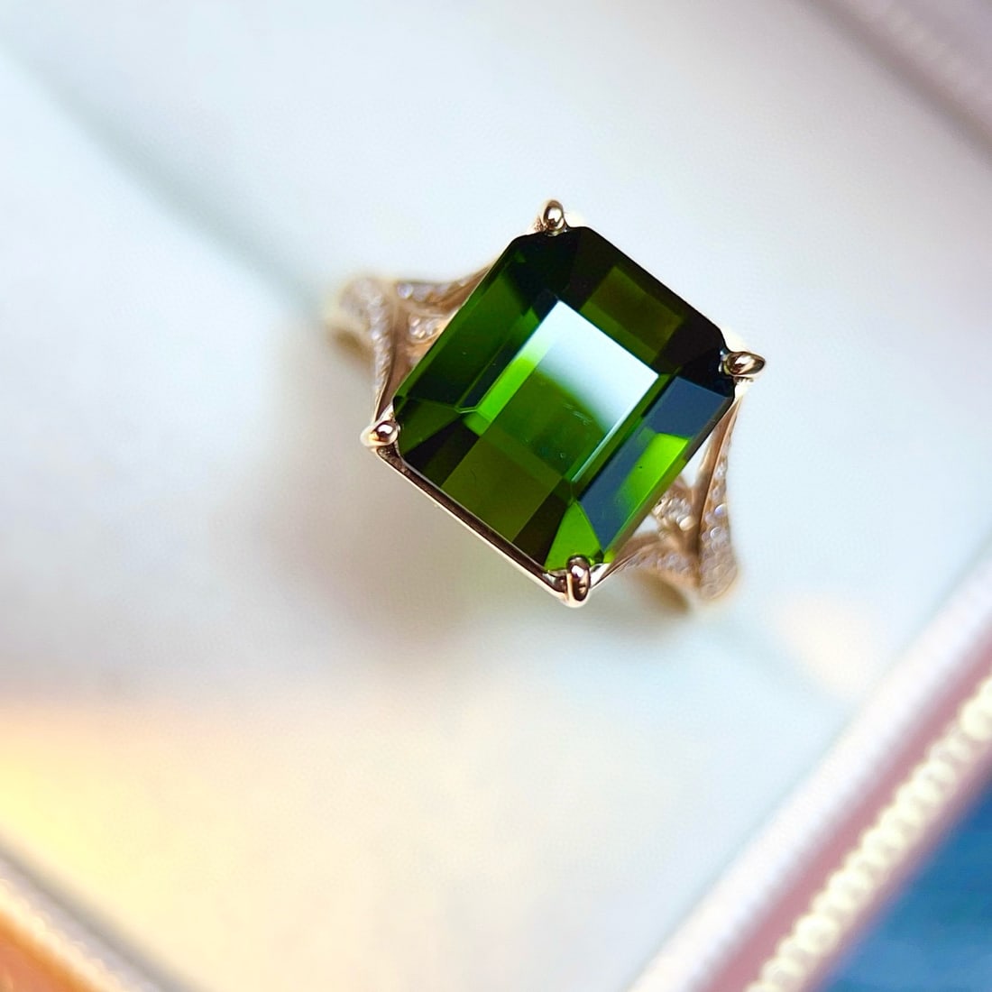 14k Gold 5.67 Ctw Natural Tourmaline & Diamond Ring - 2