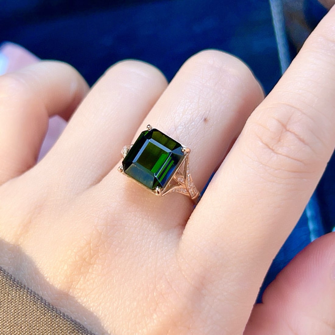 14k Gold 5.67 Ctw Natural Tourmaline & Diamond Ring - 6