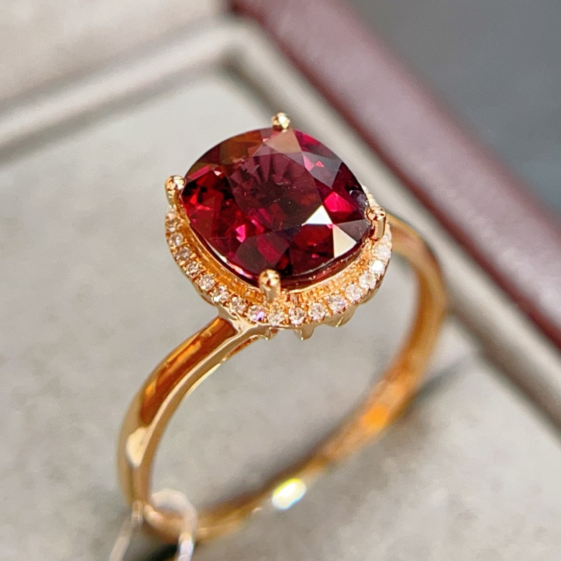 14k Gold 1.84 Ctw Natural Tourmaline & Diamond Ring - 6