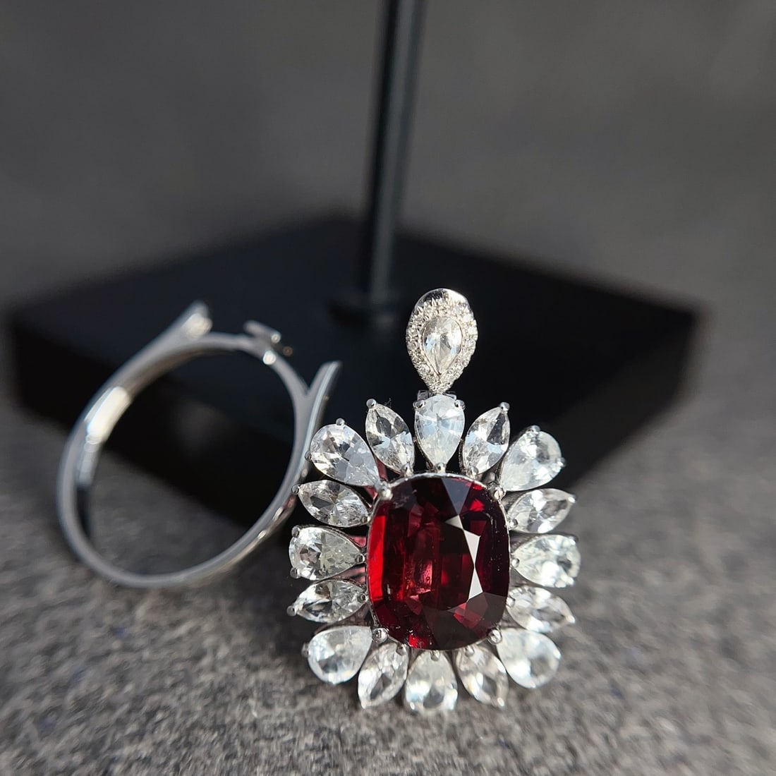 14k Gold 3.20 Ct Natural Tourmaline & Diamond & Sapphire Ring/pendant( Without Chain ) - 5