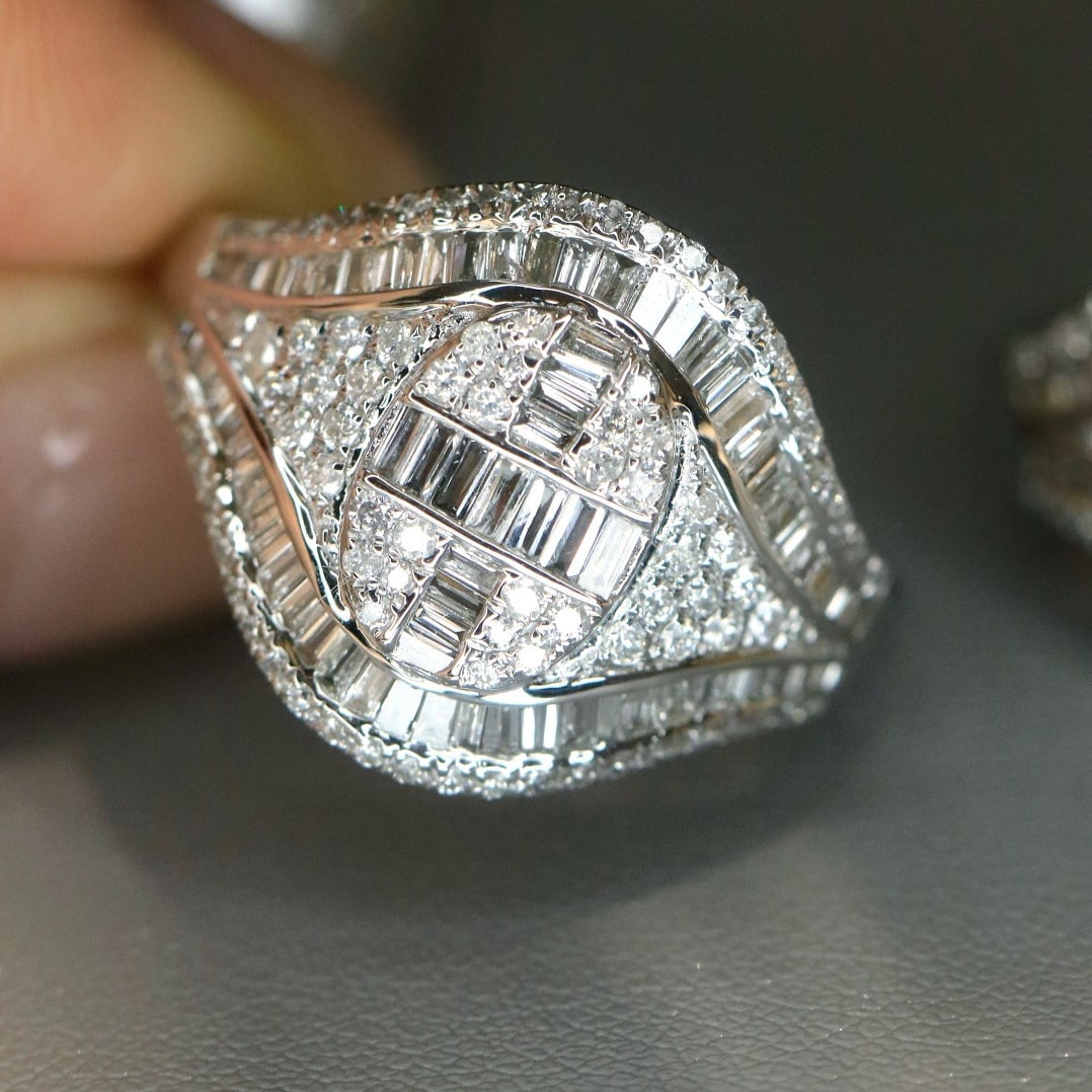 14k Gold 0.96 Ct Natural H Diamond Ring - 3