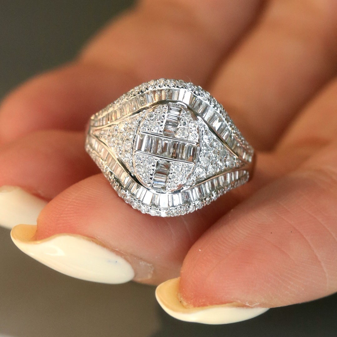 14k Gold 0.96 Ct Natural H Diamond Ring - 5