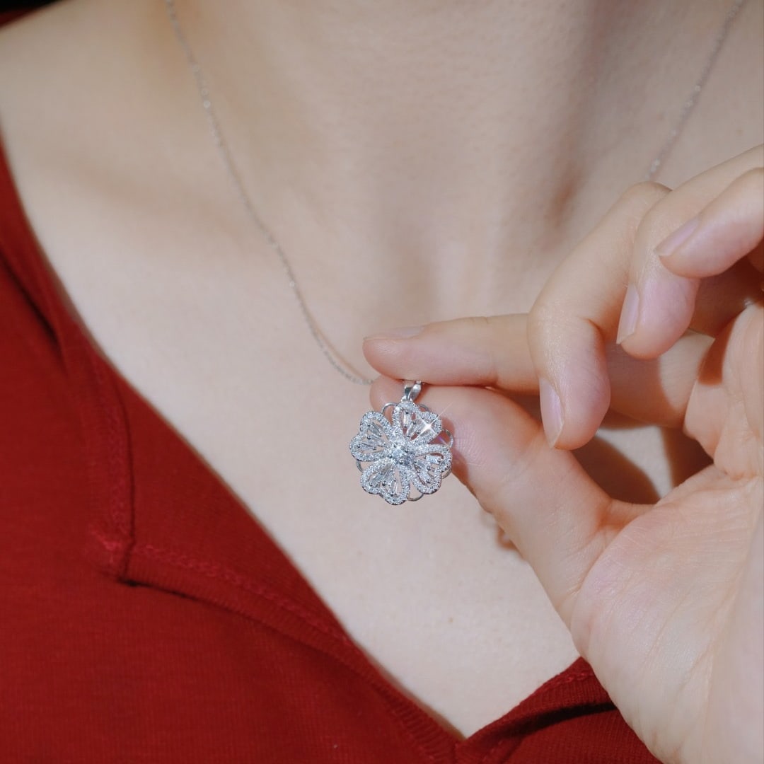 14k Gold 0.75 Ct Natural H Diamond Necklace - 7