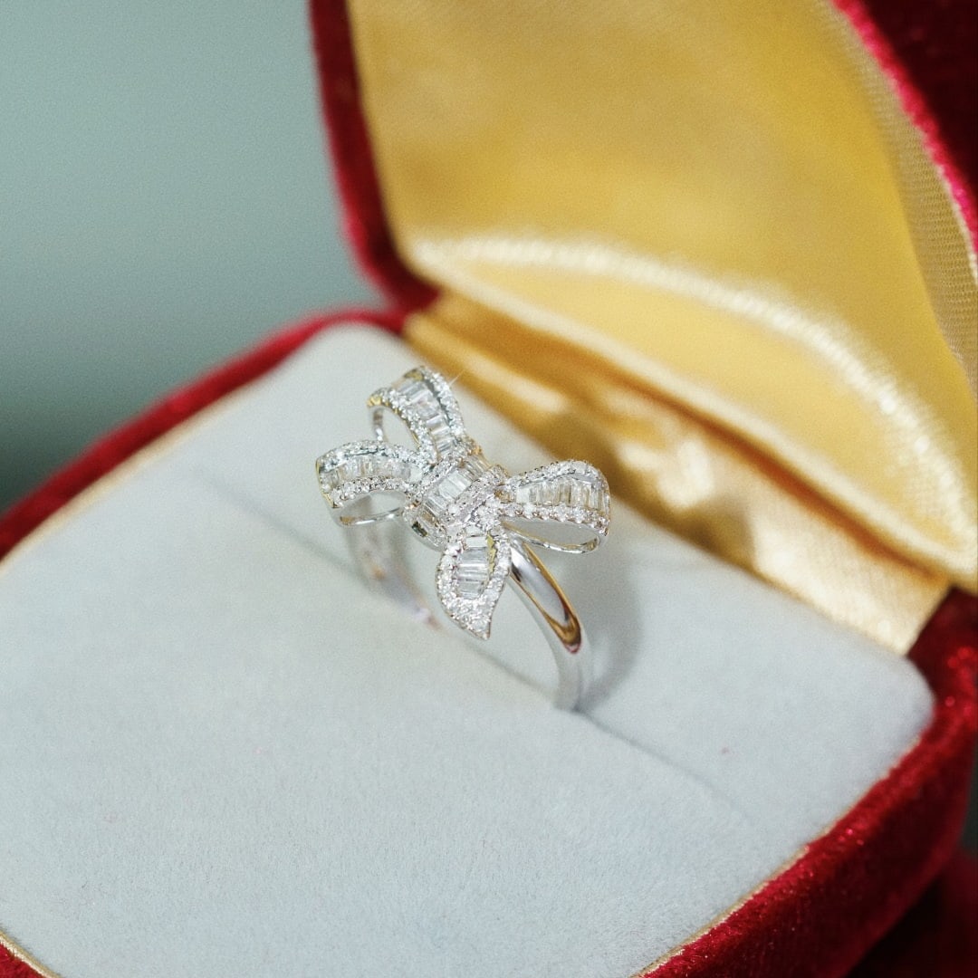 14k Gold 0.50 Ct Natural H Diamond Ring - 5