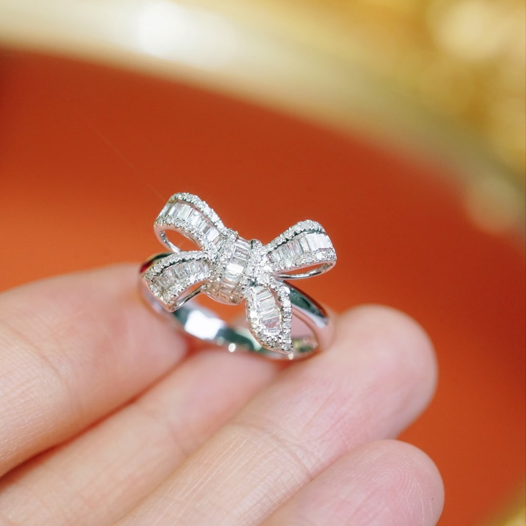 14k Gold 0.50 Ct Natural H Diamond Ring - 6