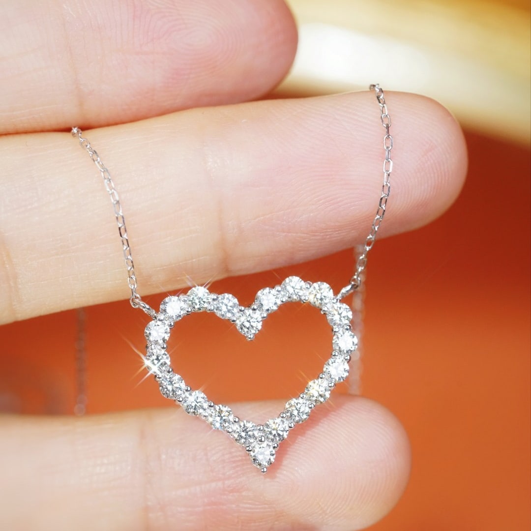 14k Gold 1.00 Ct Natural H Diamond Necklace - 3