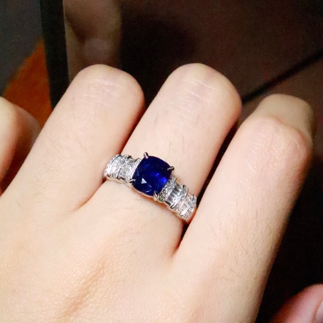 14k Gold 1.82 Ctw Natural Sapphire & Diamond Ring - 4