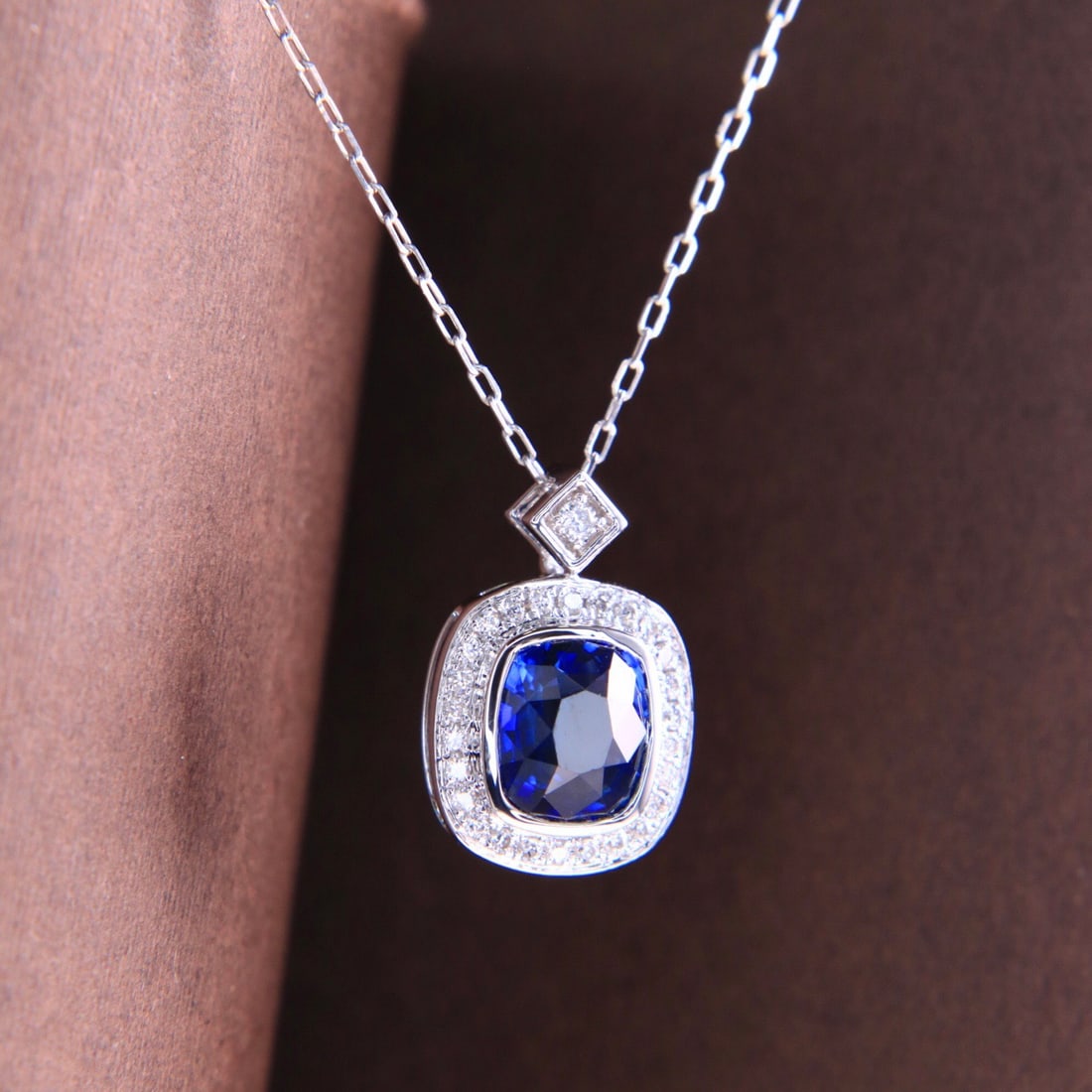 14k Gold 1.34 Ctw Natural Sapphire & Diamond Necklace - 4