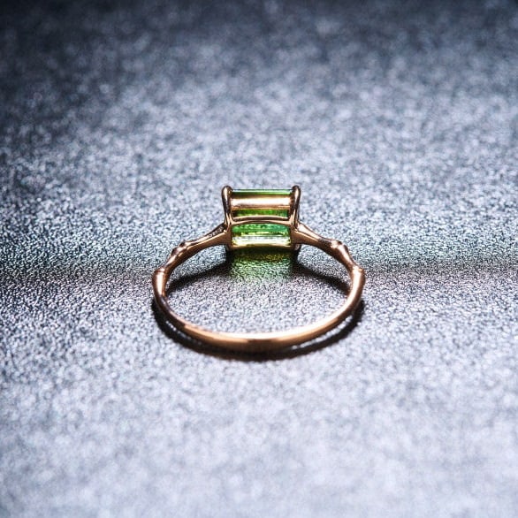 14k Gold 1.25 Ct Natural Tourmaline & Diamond Ring - 6