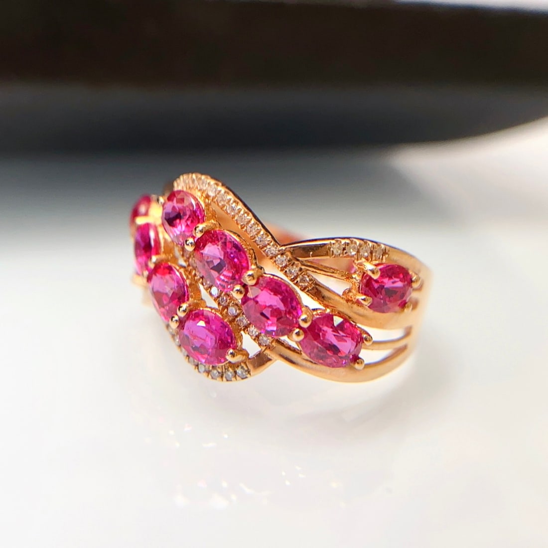 14k Gold 2.65 Ct Natural Ruby & Diamond Pendant( Without Chain ) - 6