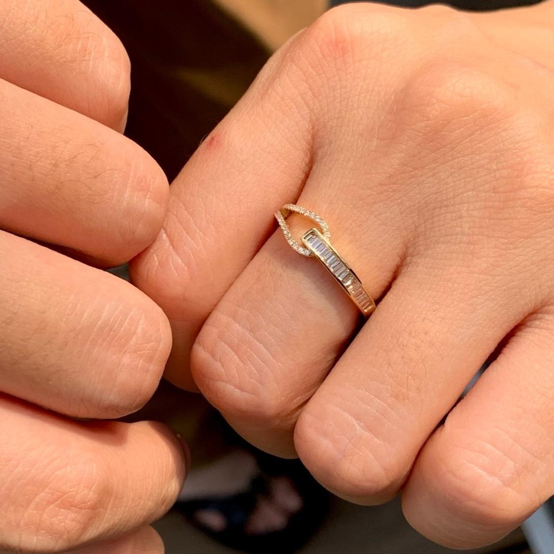 14k Gold 0.22 Ct Natural H Diamond Ring - 3