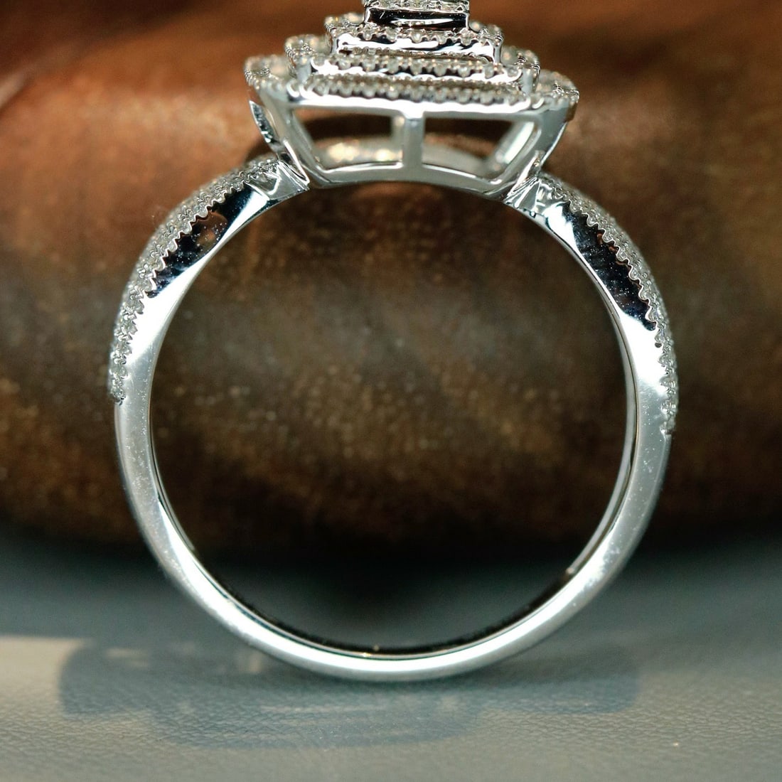 14k Gold 0.6 Ct Natural H Diamond Ring - 5