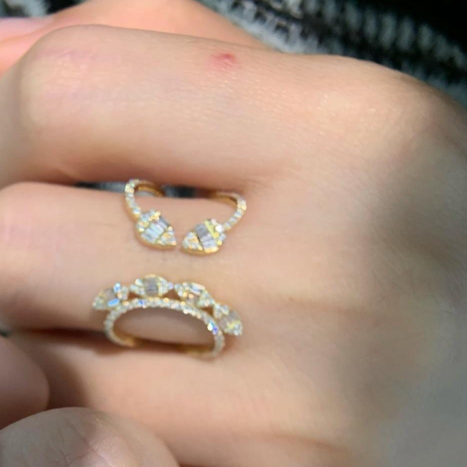 14k Gold 0.46 Ct Natural H Diamond Ring - 3
