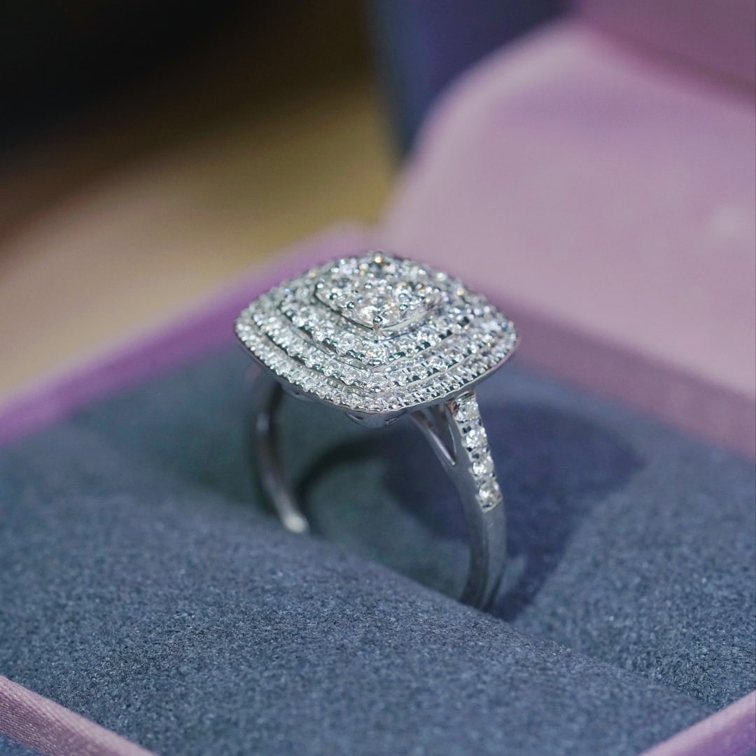 14k Gold 1.00 Ct Natural H Diamond Ring - 3