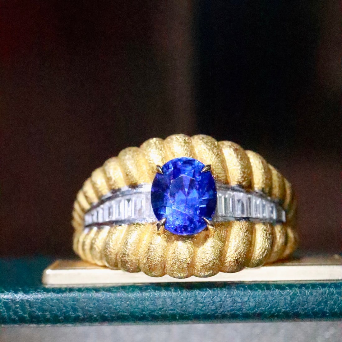 14k Gold 1.95 Ctw Natural Sapphire & Diamond Ring - 4