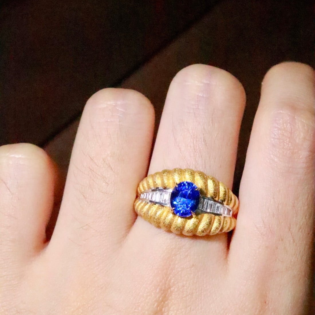 14k Gold 1.95 Ctw Natural Sapphire & Diamond Ring - 5