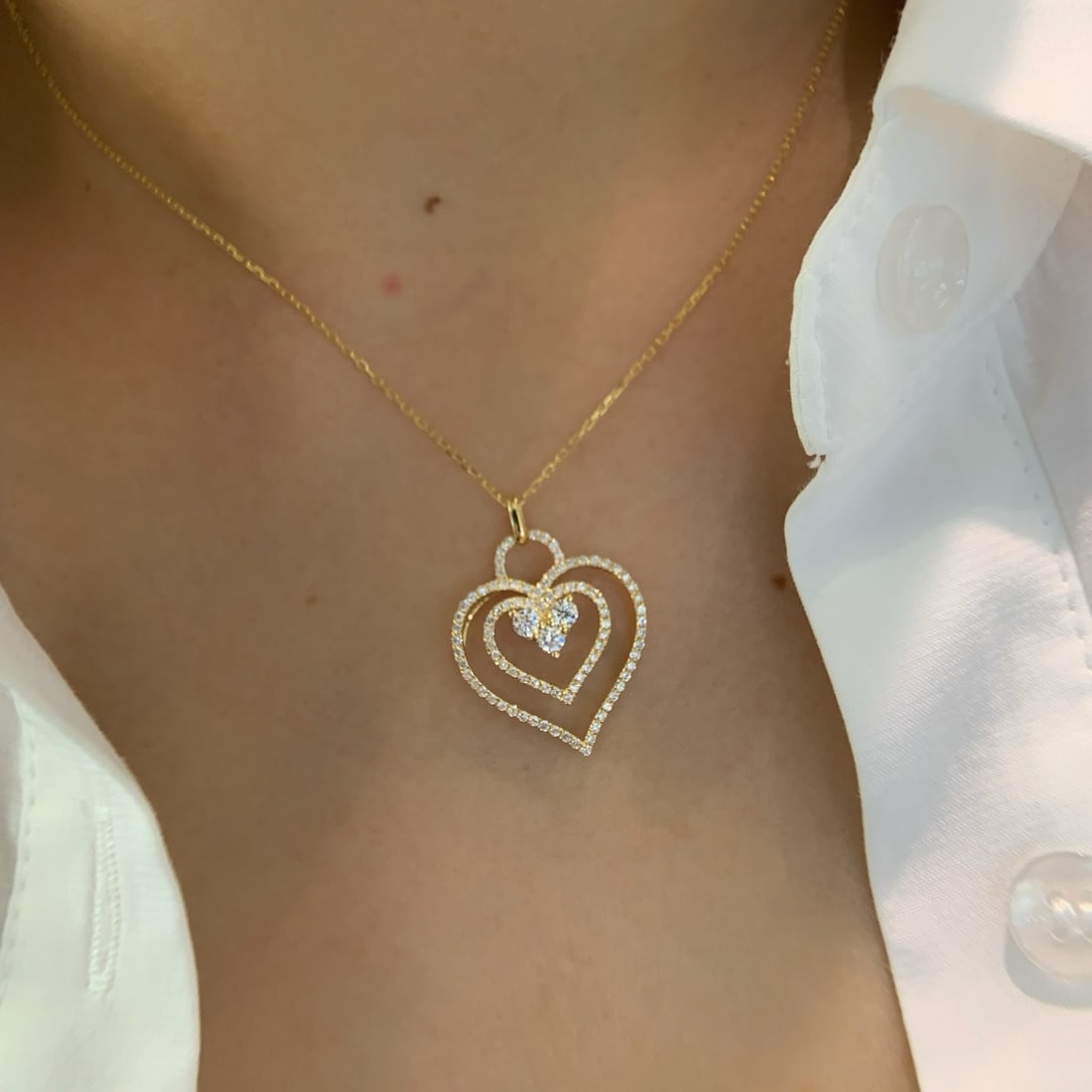 14k Gold 0.75 Ct Natural H Diamond Necklace - 4