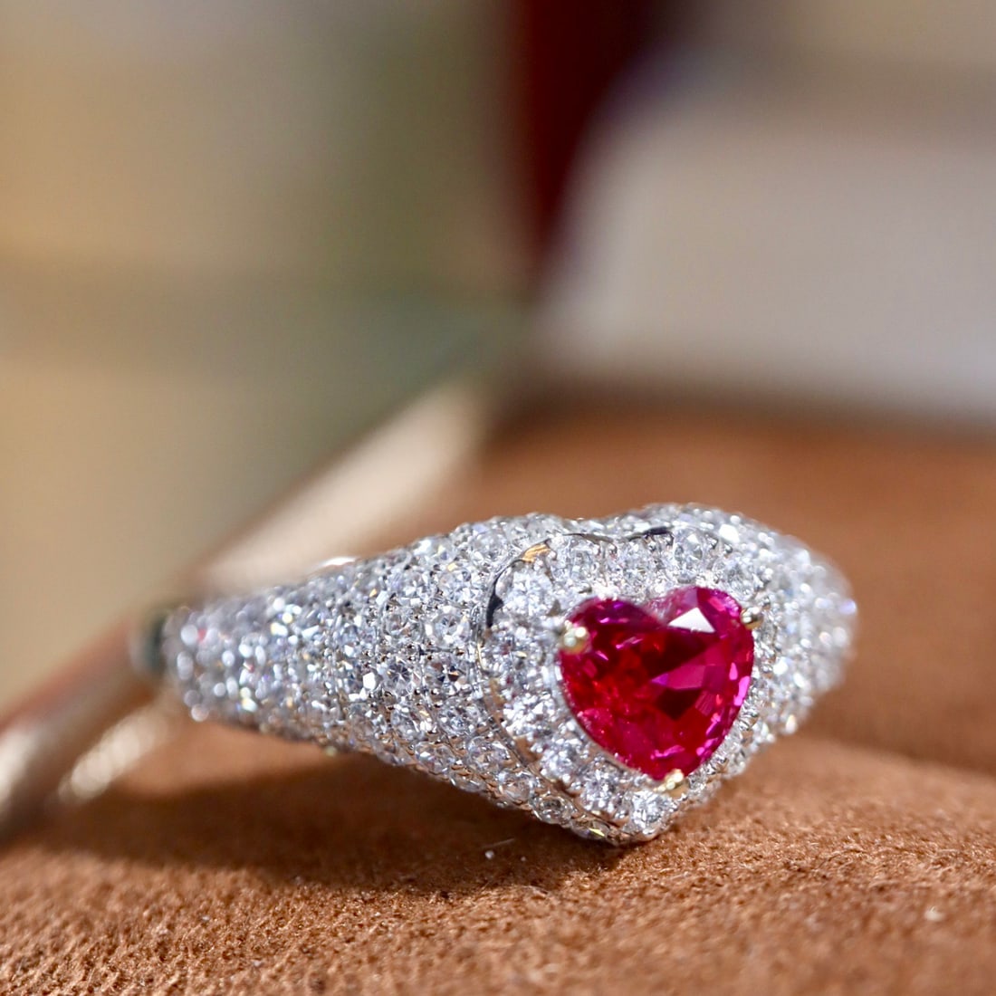 14k Gold 1.25 Ctw Natural Ruby & Diamond Ring - 2