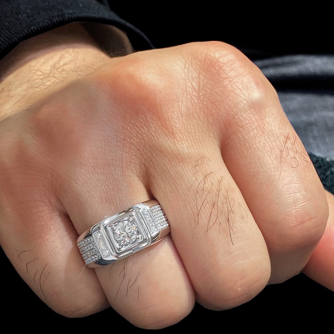 14k Gold 1.60 Ctw Natural H Diamond & Men¡¯s Ring - 5