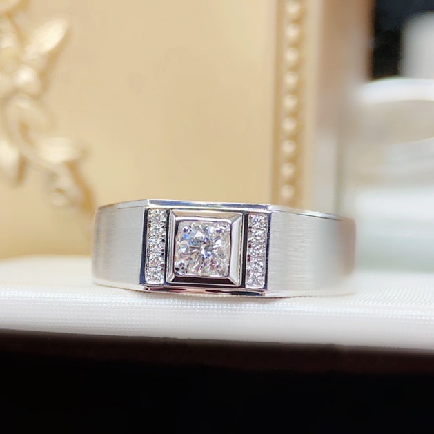 14k Gold 0.20 Ctw Natural H Diamond & Men¡¯s Ring - 2