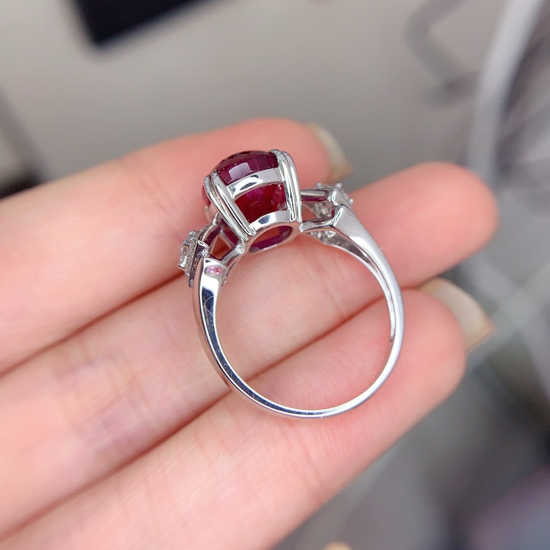 14k Gold 6.5 Ct Natural Tourmaline & Diamond Ring - 5