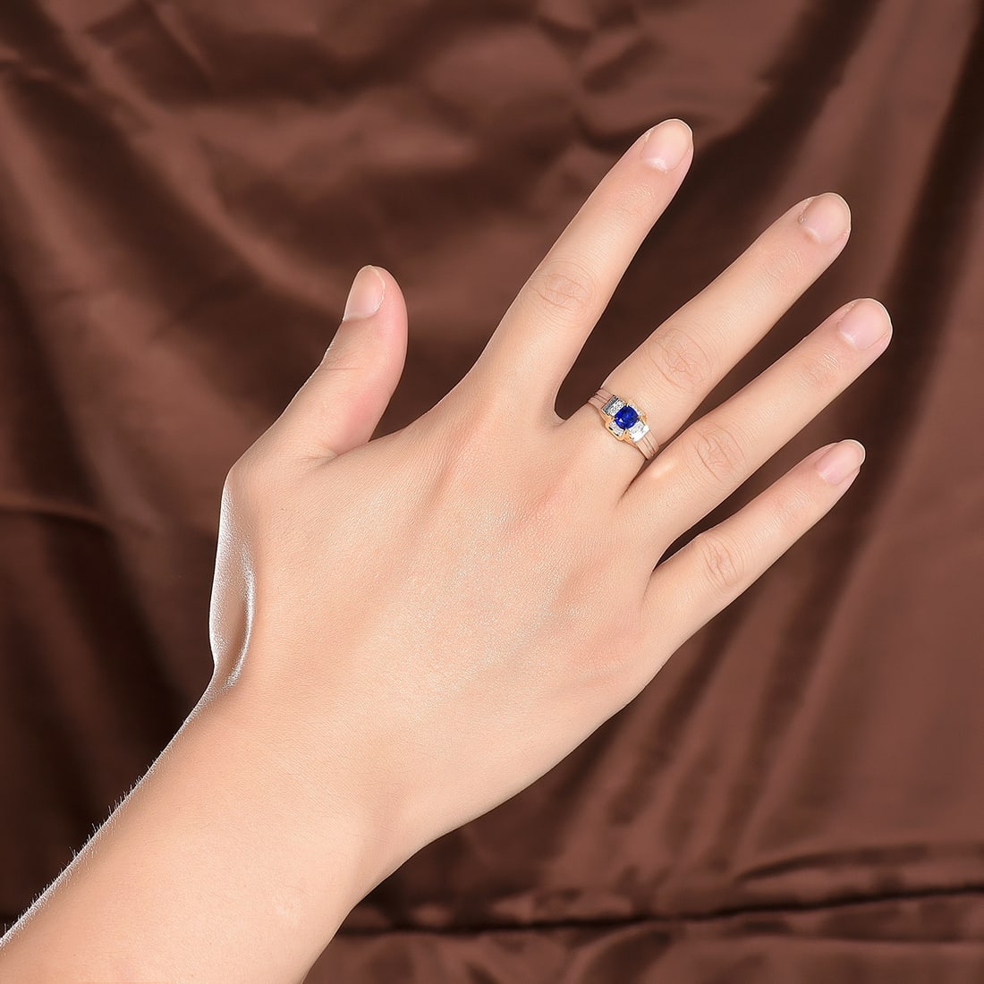 14k Gold 0.94 Ctw Natural Sapphire & Diamond Ring - 3