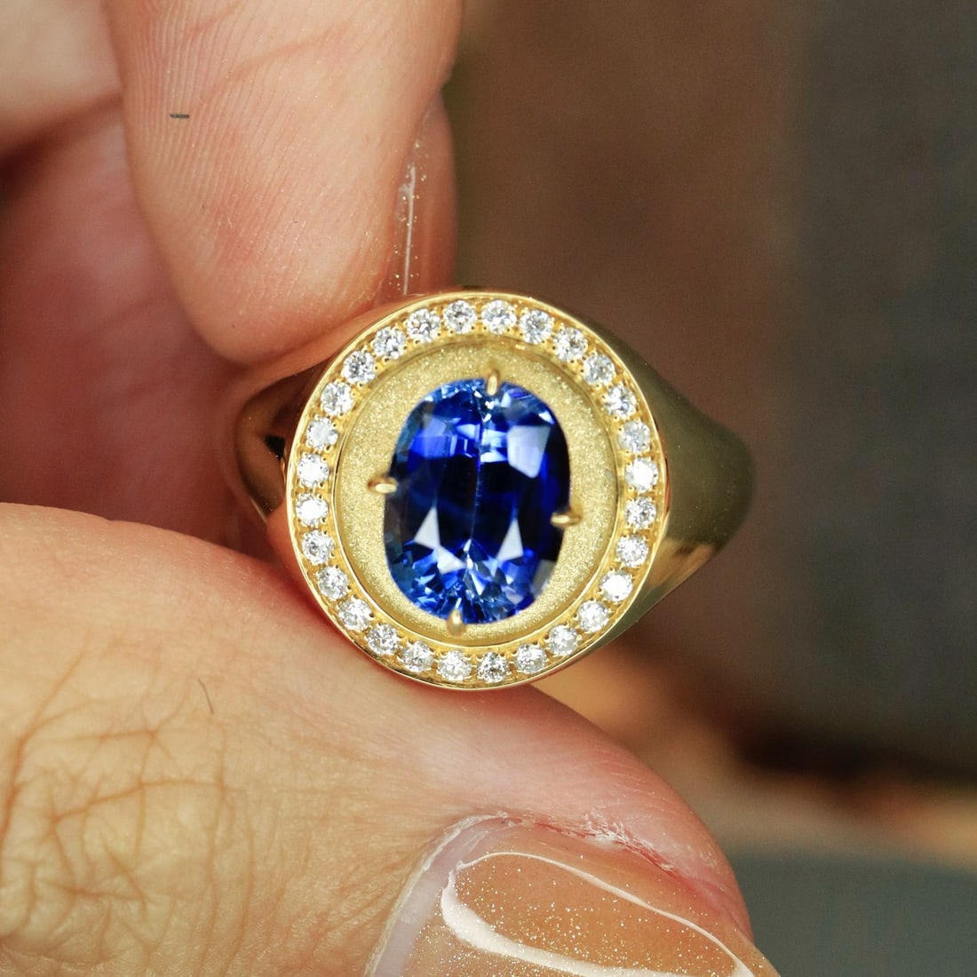 14k Gold 2.16 Ctw Natural Sapphire & Diamond Ring - 5
