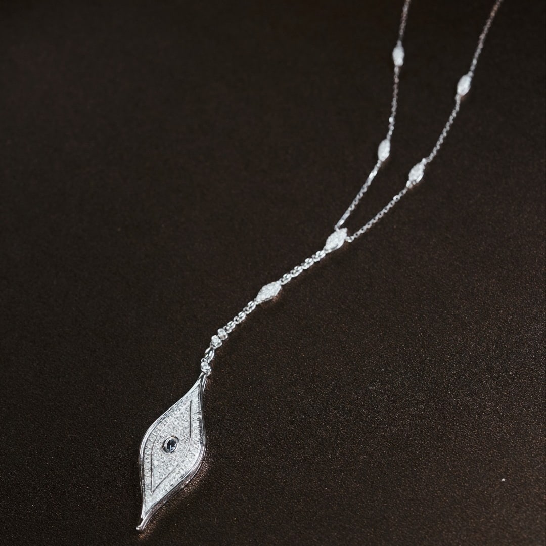 14k Gold 0.75 Ct Natural H Diamond Necklace - 9